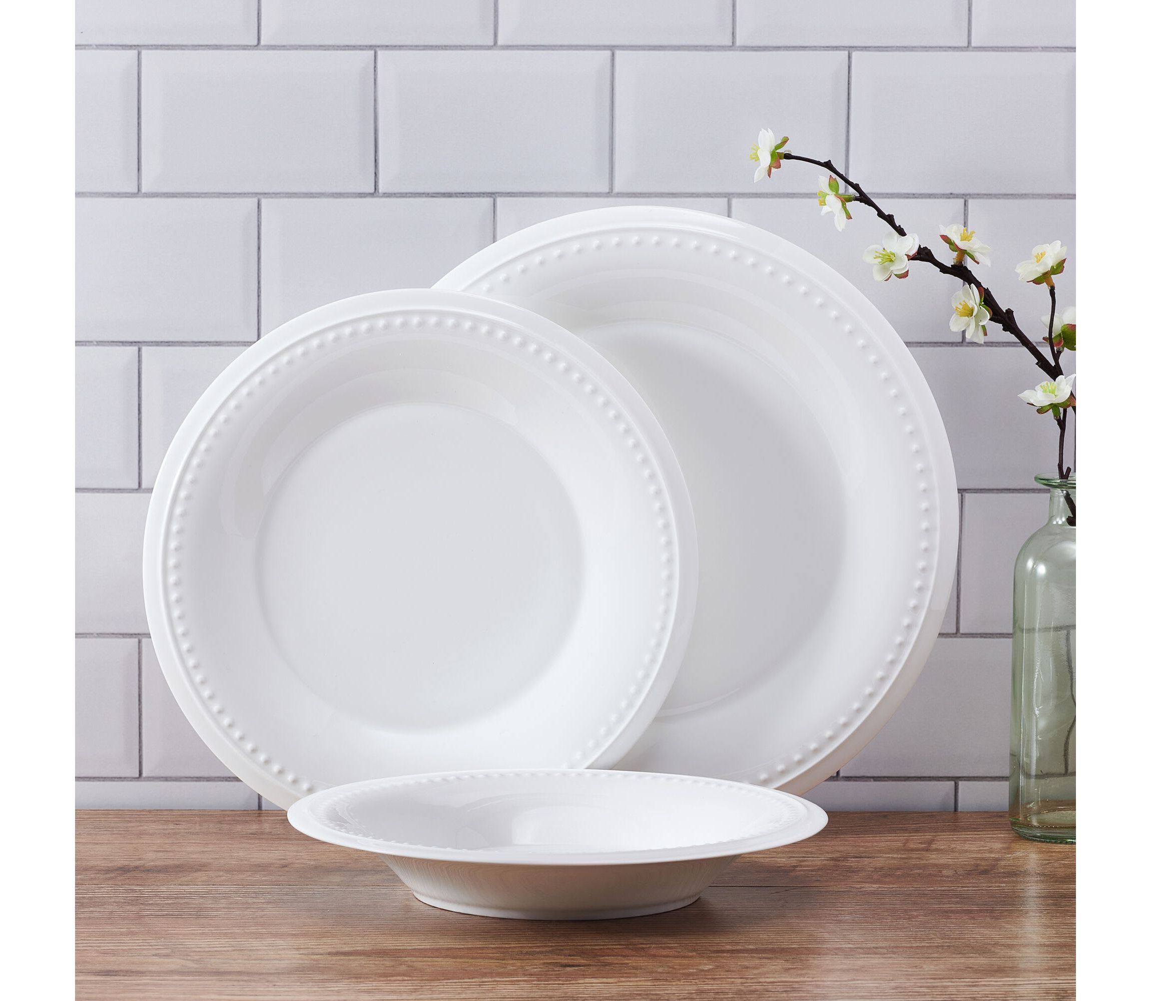 Classic Bead 24-pc Dinnerware Set, Service for 8