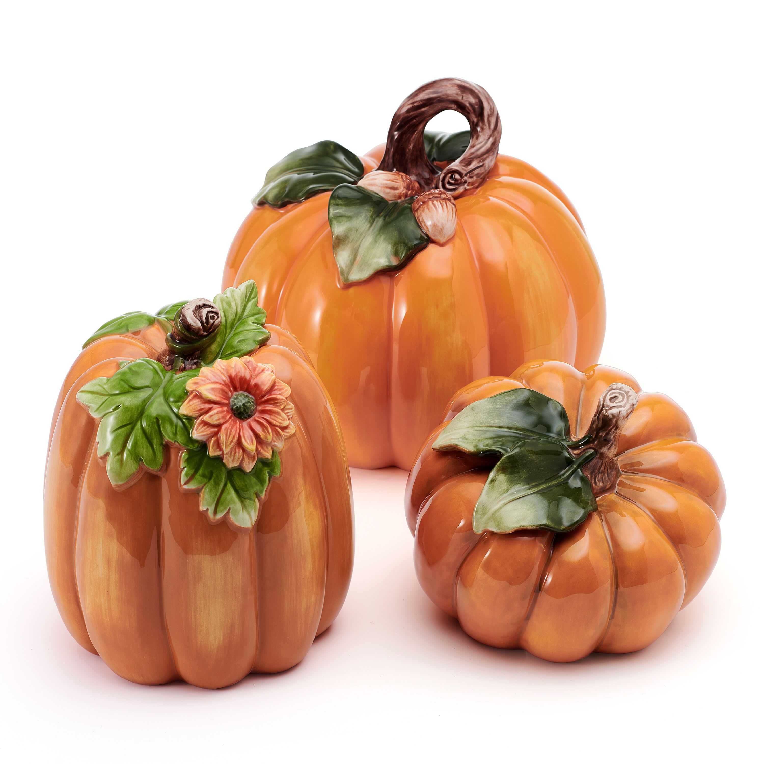 Fitz and Floyd Autumn Harvest Orange Pumpkin Figurine