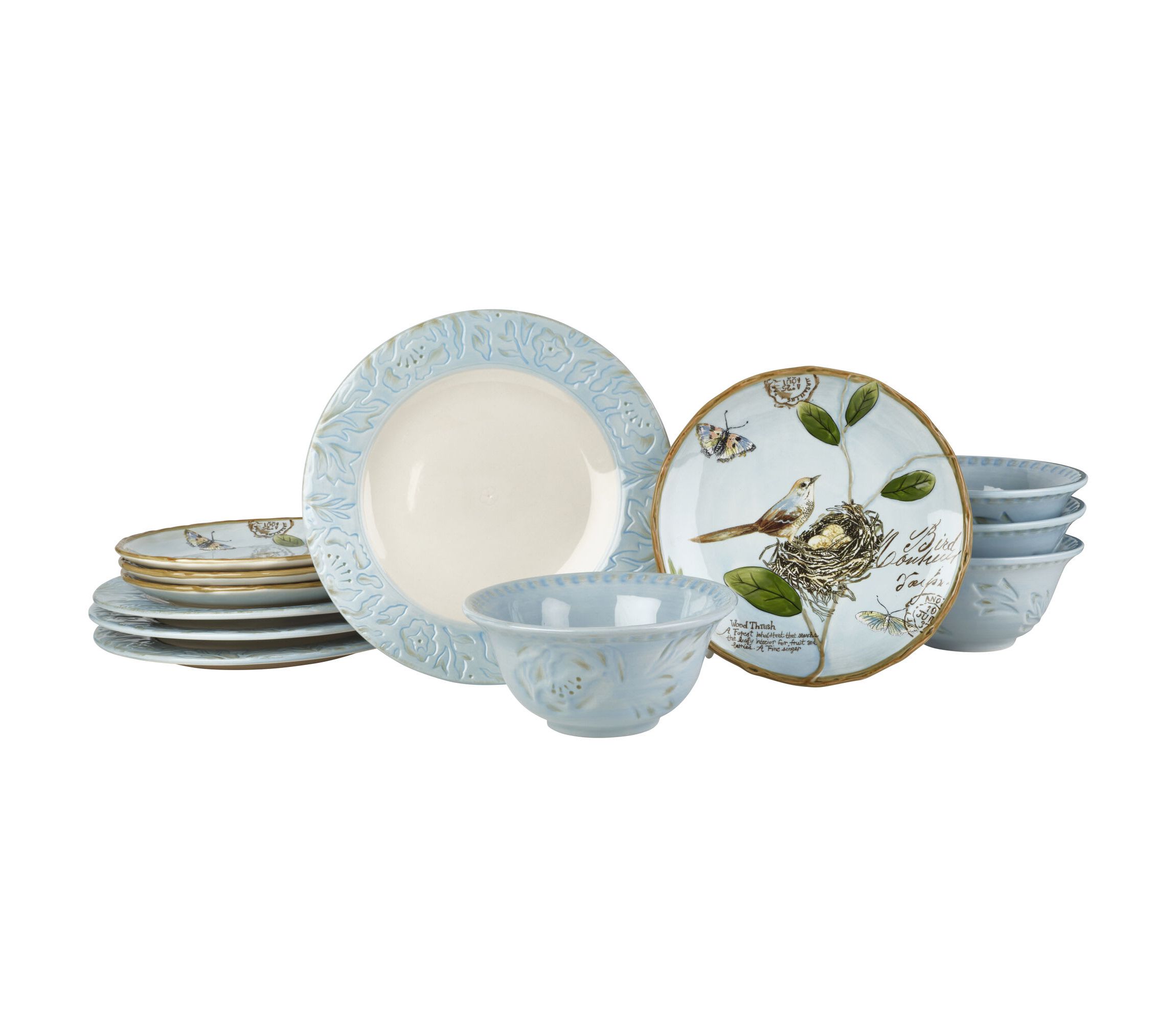 Toulouse Blue 12-pc Dinnerware Set, Service for 4
