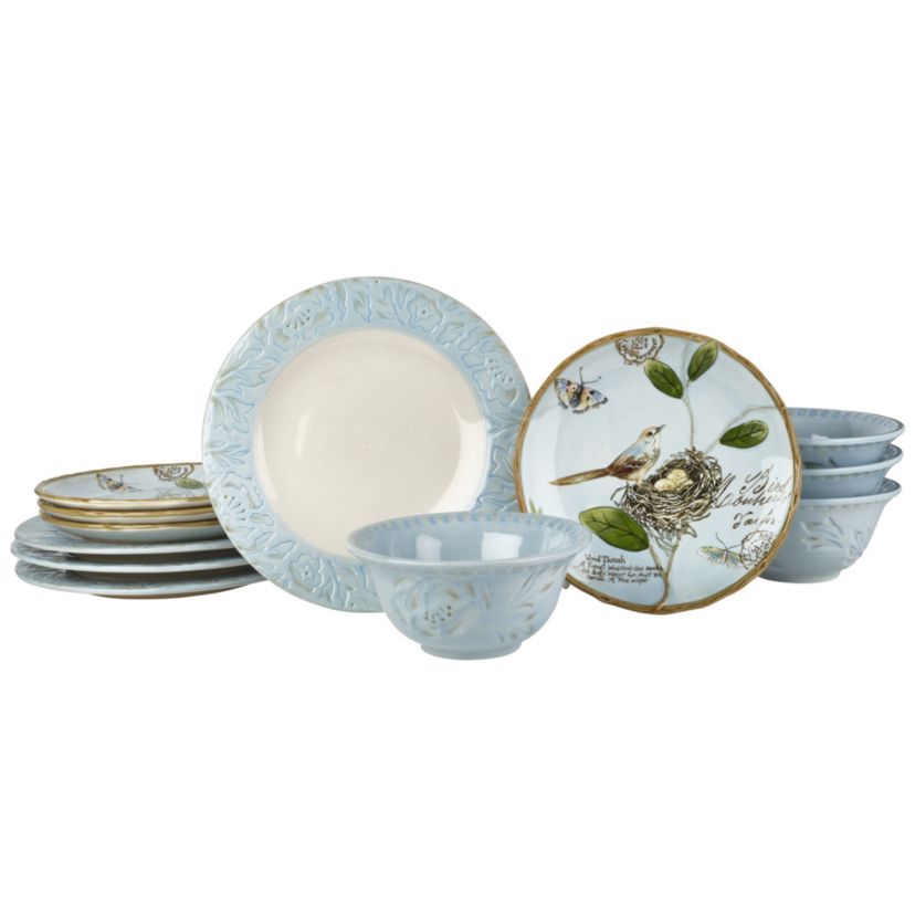Toulouse Blue 12-pc Dinnerware Set, Service for 4