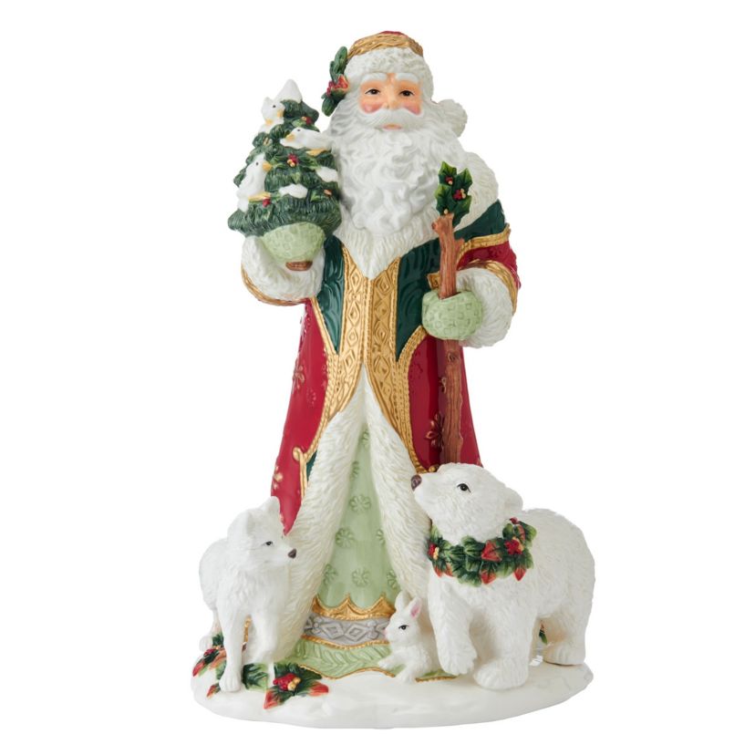 Fitz and Floyd Woodland Holiday Santa Figurine