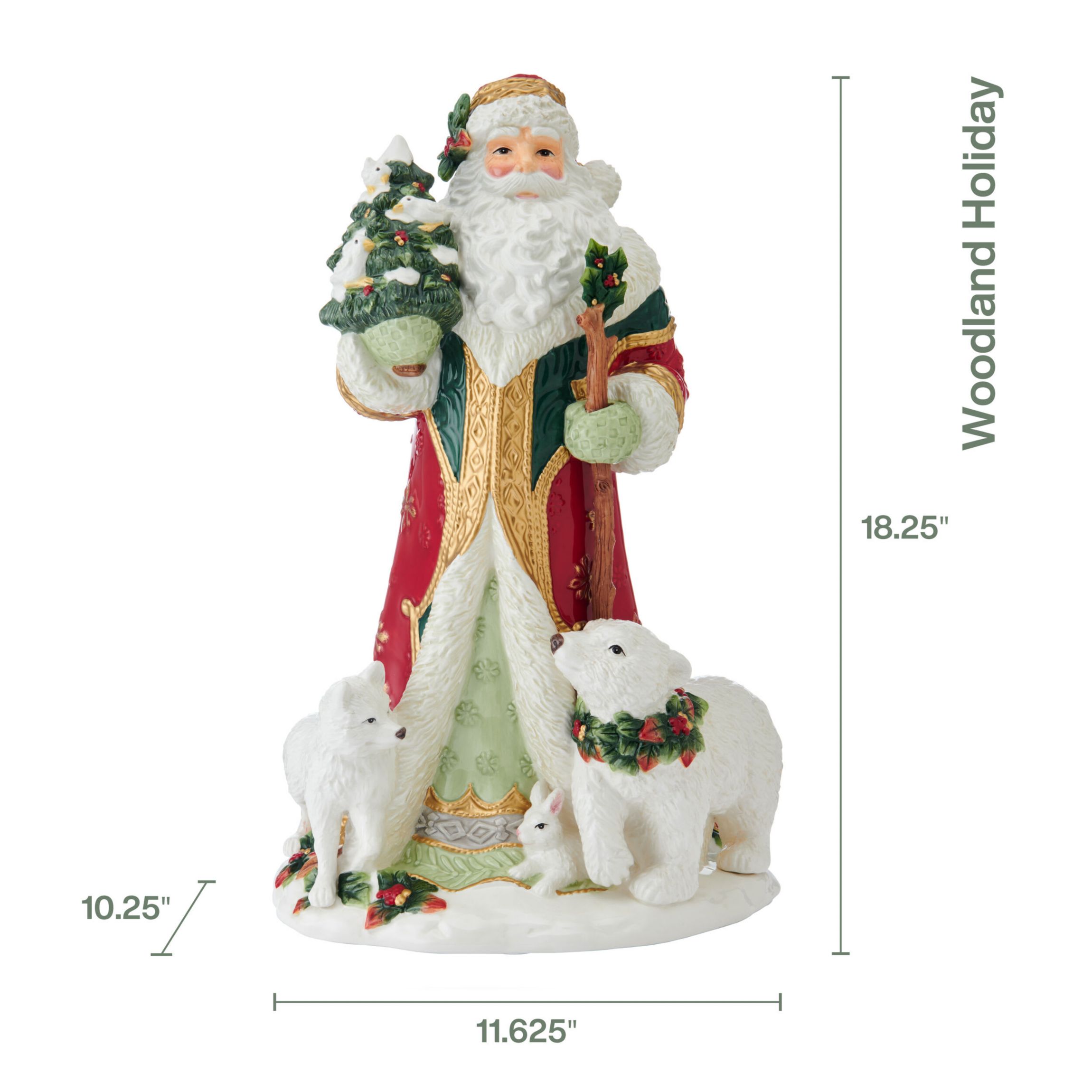 Fitz and Floyd Woodland Holiday Santa Figurine