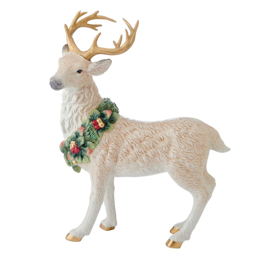 Fitz and Floyd Woodland Holiday Standing Deer Figurine