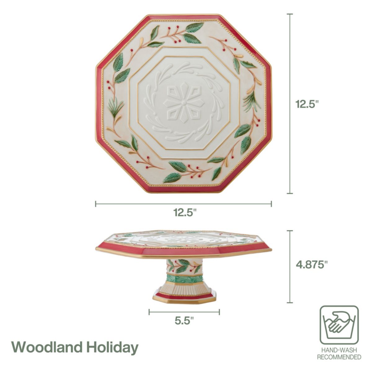 Fitz and Floyd Woodland Holiday Cake Stand