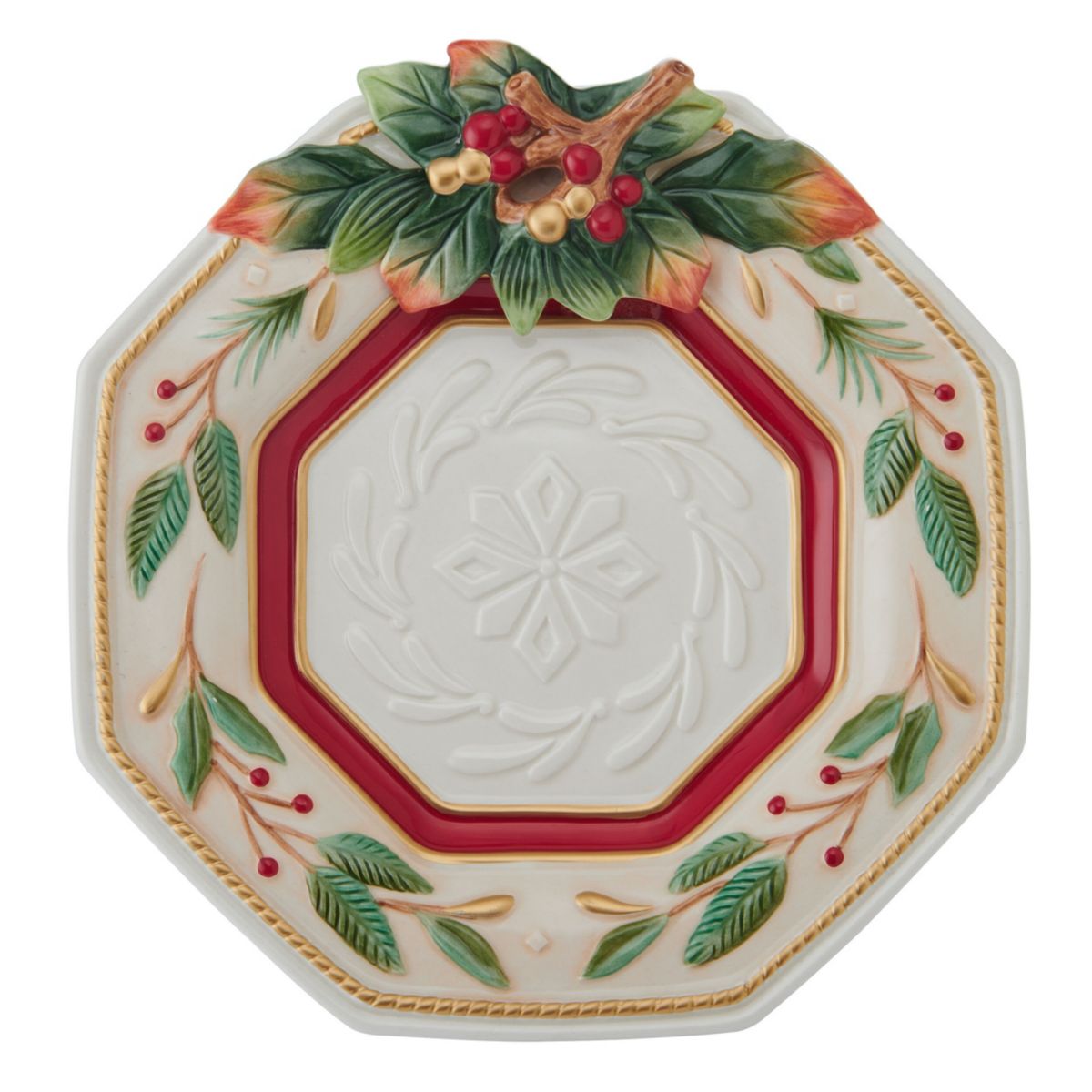 Fitz and Floyd Woodland Holiday Canape Plate