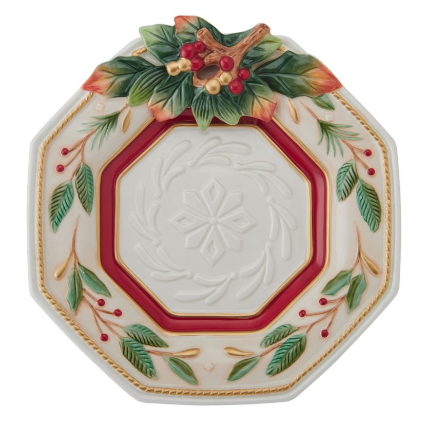 Fitz and Floyd Woodland Holiday Canape Plate