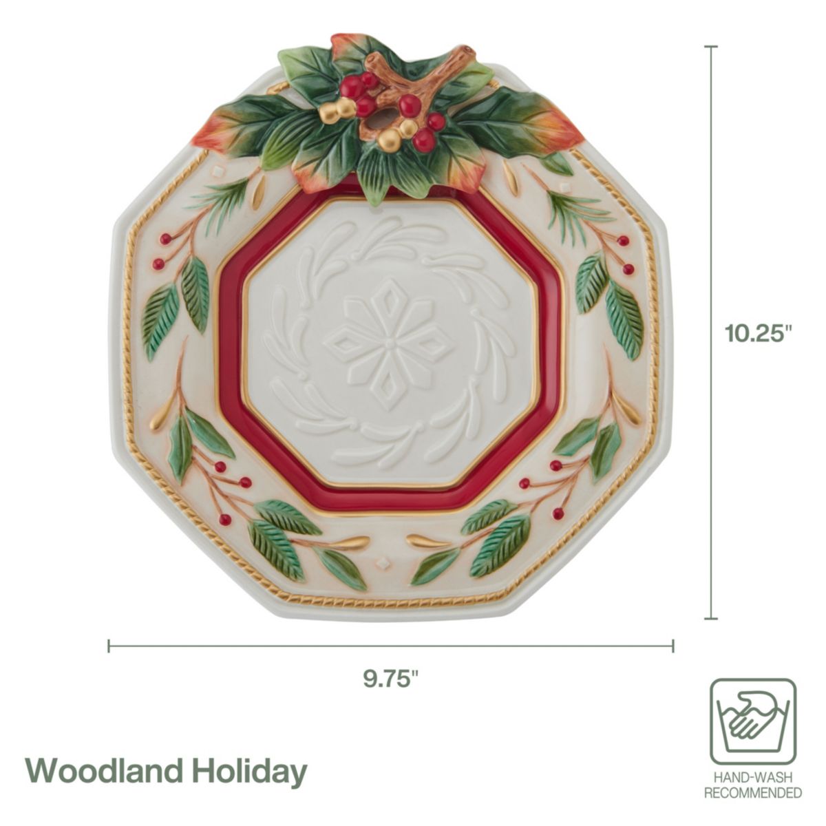 Fitz and Floyd Woodland Holiday Canape Plate