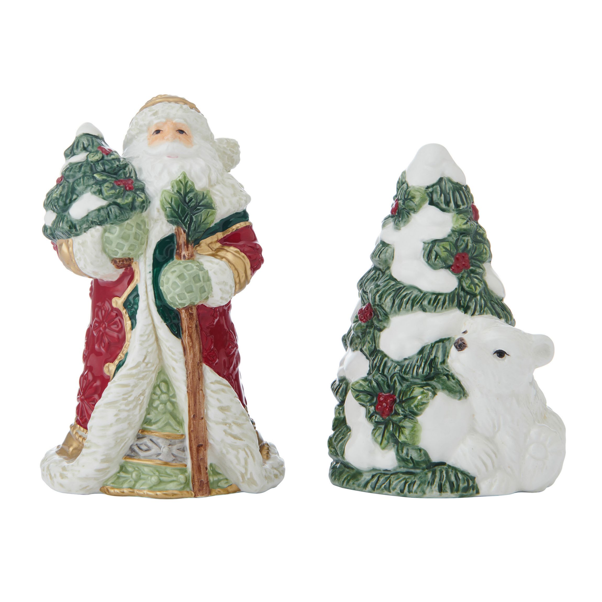 Fitz and Floyd Woodland Holiday Salt and Pepper Set