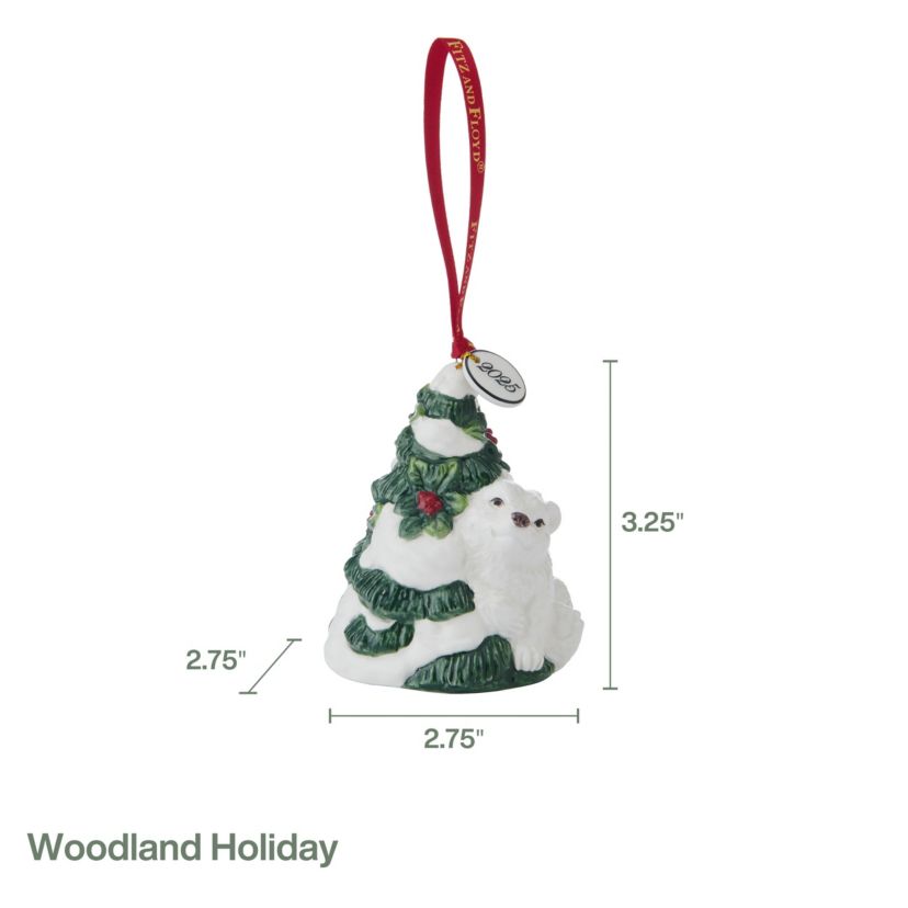 Fitz and Floyd Woodland Holiday Tree Ornament 2025