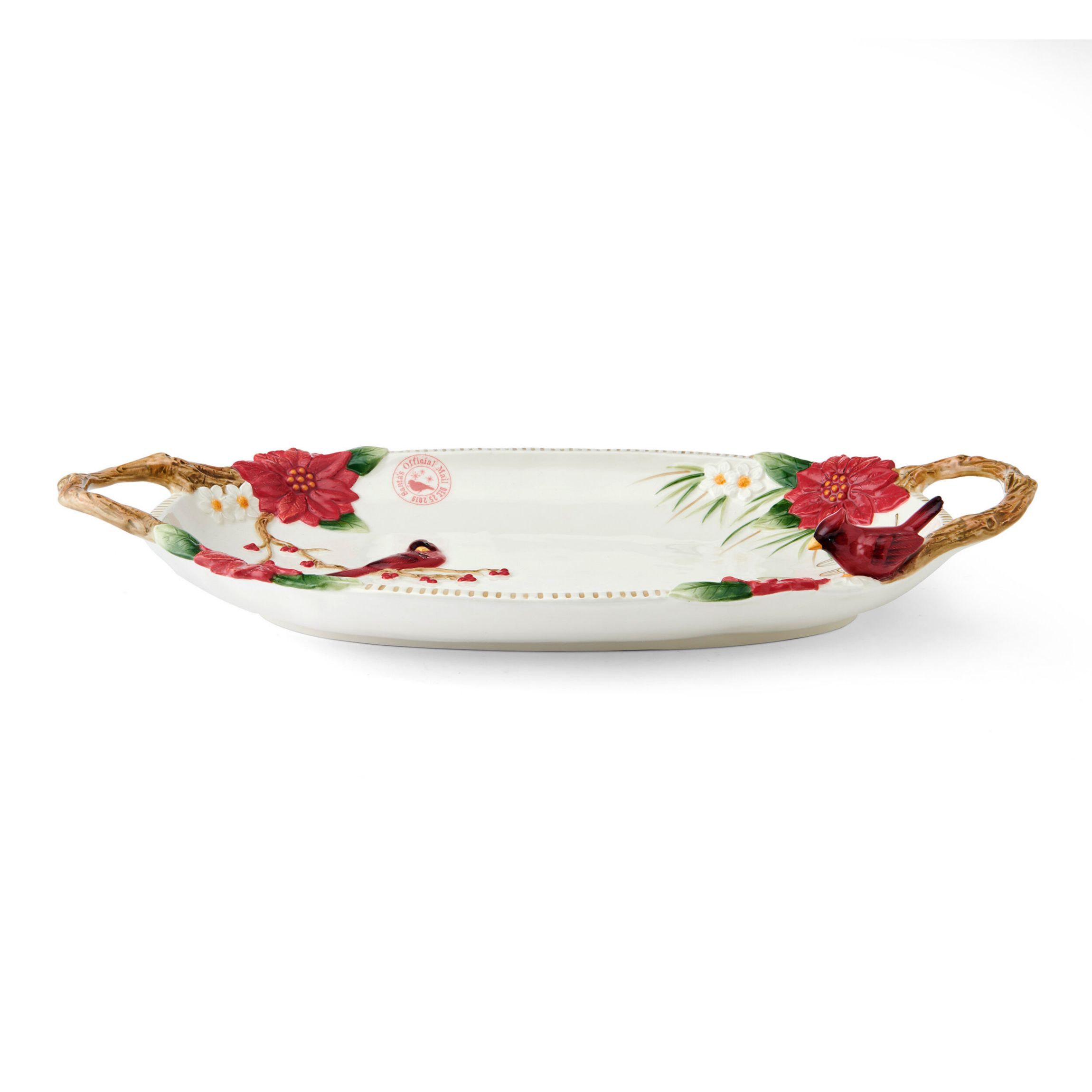 Fitz and Floyd Poinsettia Holiday Large Platter