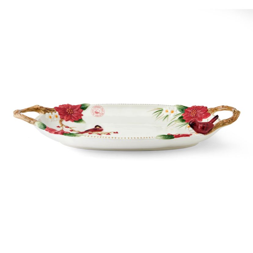 Fitz and Floyd Poinsettia Holiday Large Platter