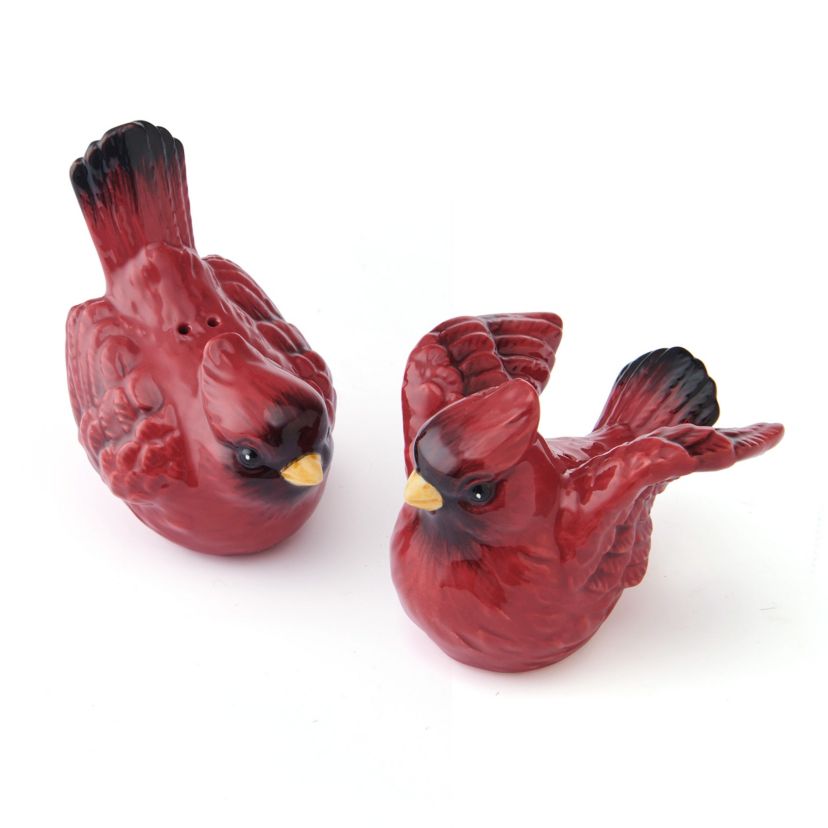 Fitz and Floyd Poinsettia Holiday Salt and Pepper Set