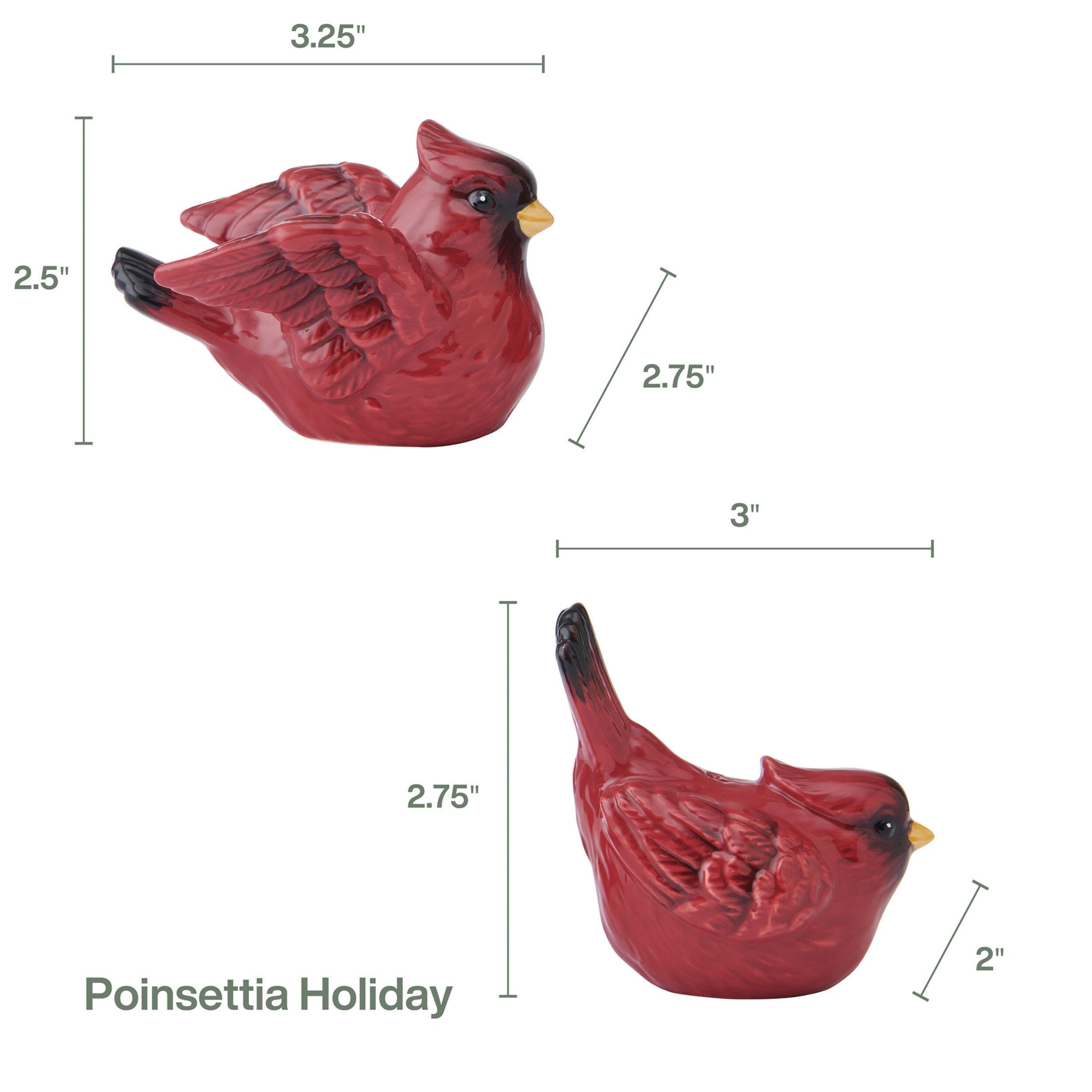Fitz and Floyd Poinsettia Holiday Salt and Pepper Set