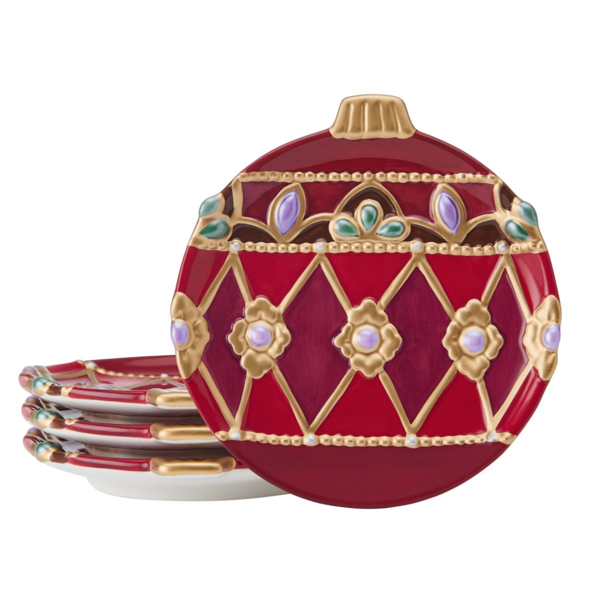 Fitz and Floyd Renaissance Appetizer Plates, Set of 4