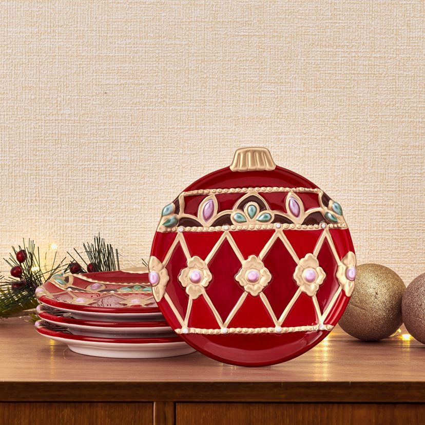 Fitz and Floyd Renaissance Appetizer Plates, Set of 4