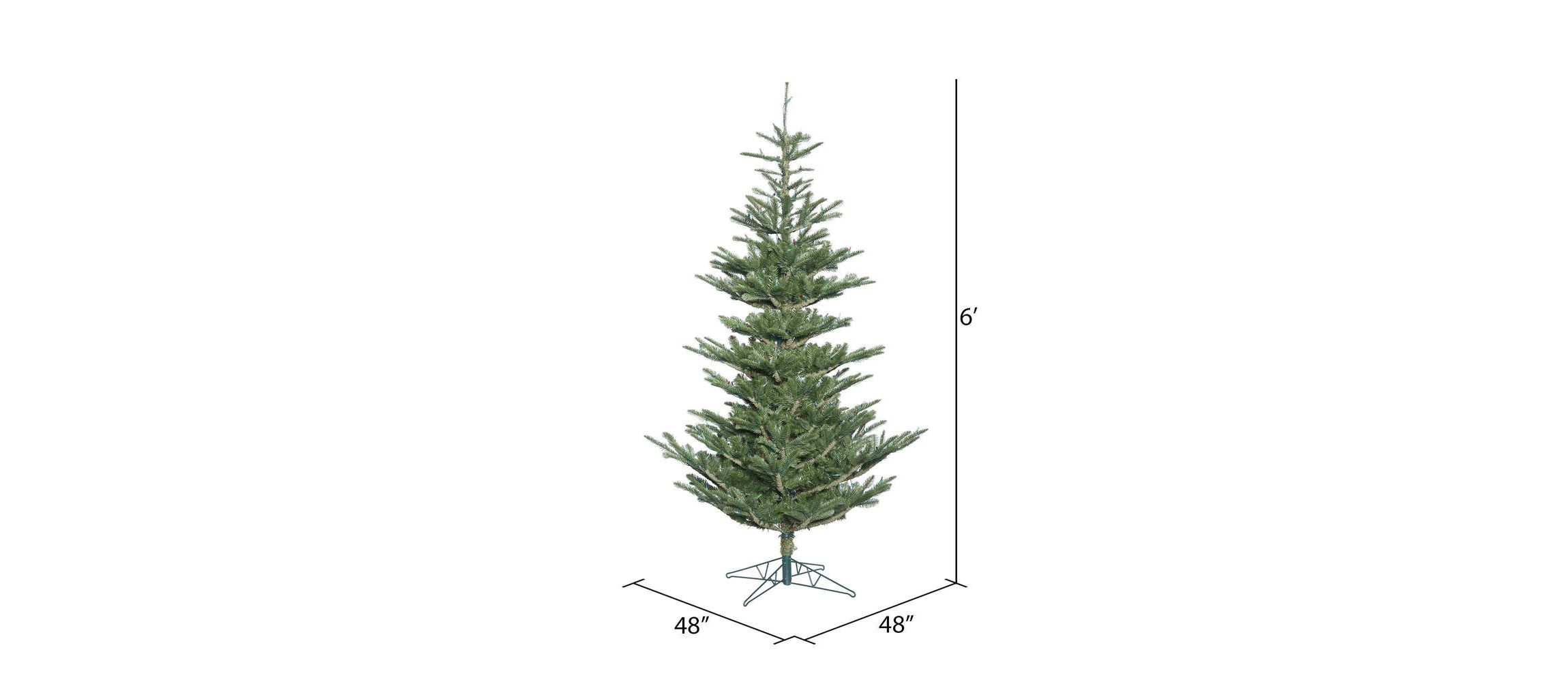 Vickerman 6 x 48" Alberta Spruce Artificial Christmas Tree with Warm White Dura-lit LED Lights