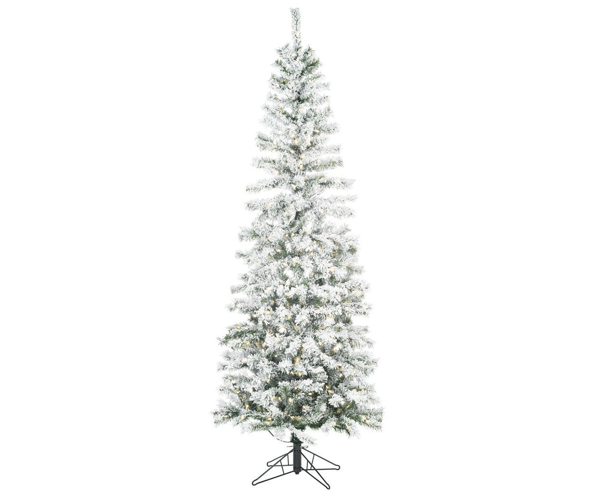 Vickerman 8.5 Flocked Pacific Pencil Artificial Christmas Tree with Pure White LED Lights