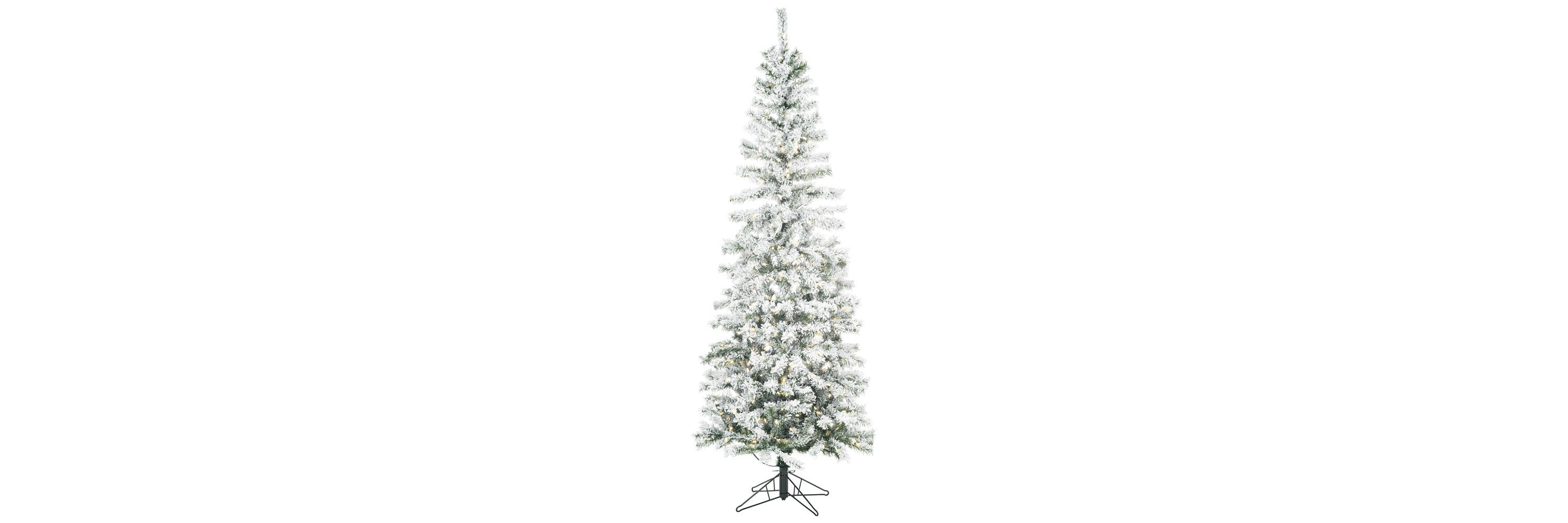 Vickerman 6.5 x 32" Flocked Pacific Pencil Artificial Christmas Tree, Unlit
