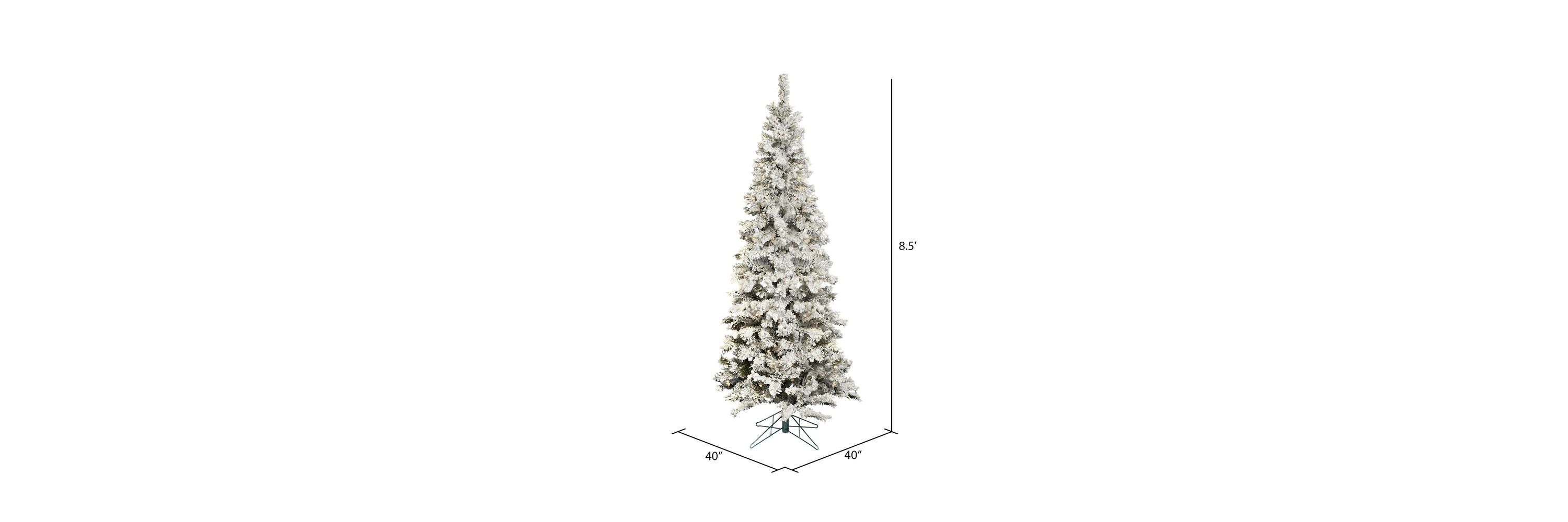 Vickerman 6.5 x 32" Flocked Pacific Pencil Artificial Christmas Tree, Unlit