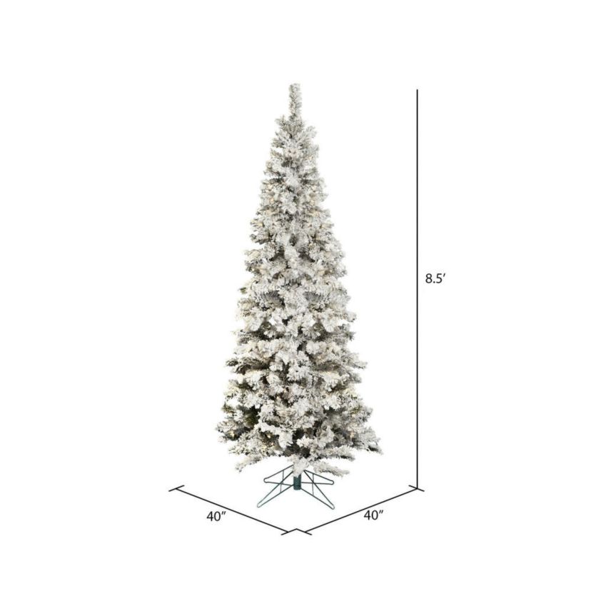 Vickerman 6.5 x 32" Flocked Pacific Pencil Artificial Christmas Tree, Unlit