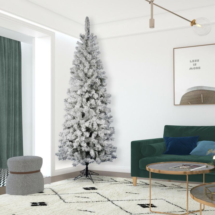 Vickerman 6.5 x 32" Flocked Pacific Pencil Artificial Christmas Tree, Unlit