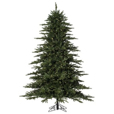 Vickerman 7.5' x 48" Kamas Fraser Fir Artificial Christmas Tree with Warm White LED Lights, Green, 7.5 Foot