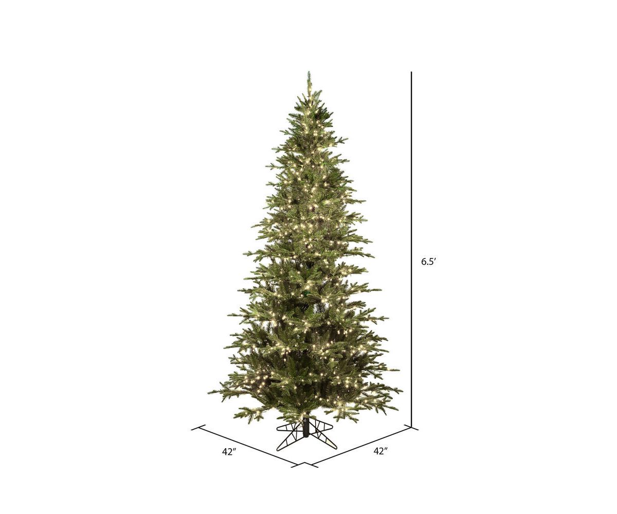 Vickerman 7.5 x 48" Kamas Fraser Fir Artificial Christmas Tree with Warm White LED Lights.