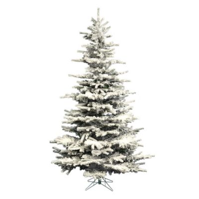 Vickerman 6.5' x 50" Flocked Sierra Fir Artificial Christmas Tree, Unlit, Green, 6.5 Foot