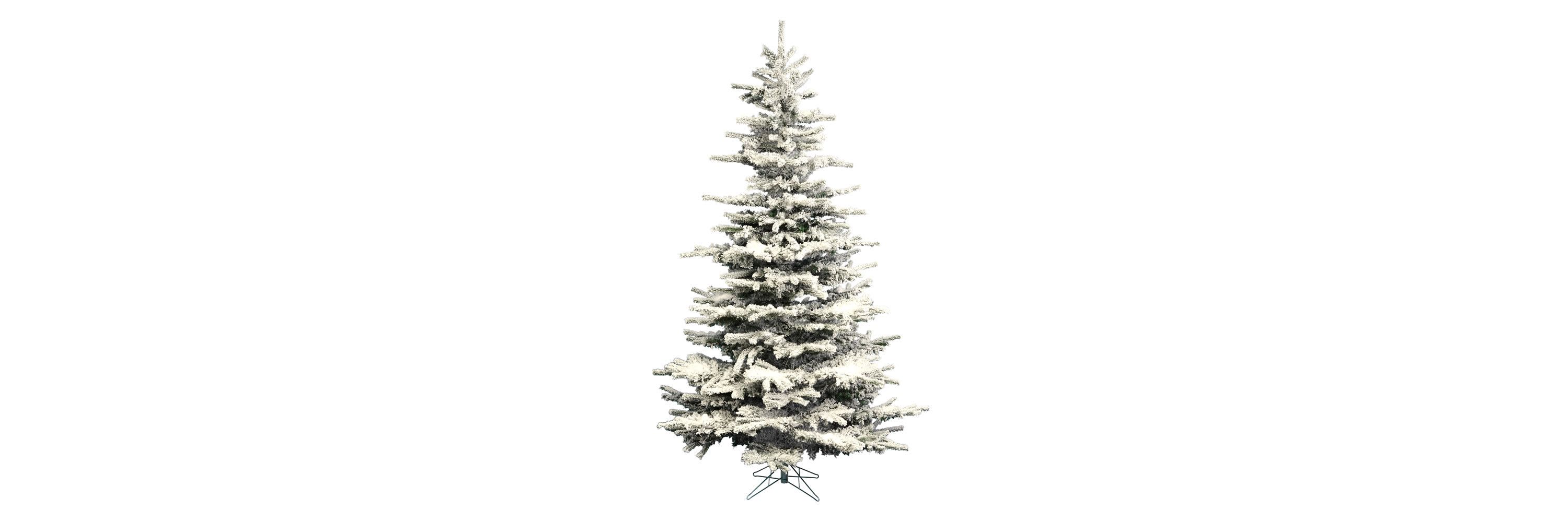 Vickerman 7.5 Flocked Sierra Fir Artificial Christmas Tree with Pure White Single Mold LED lights
