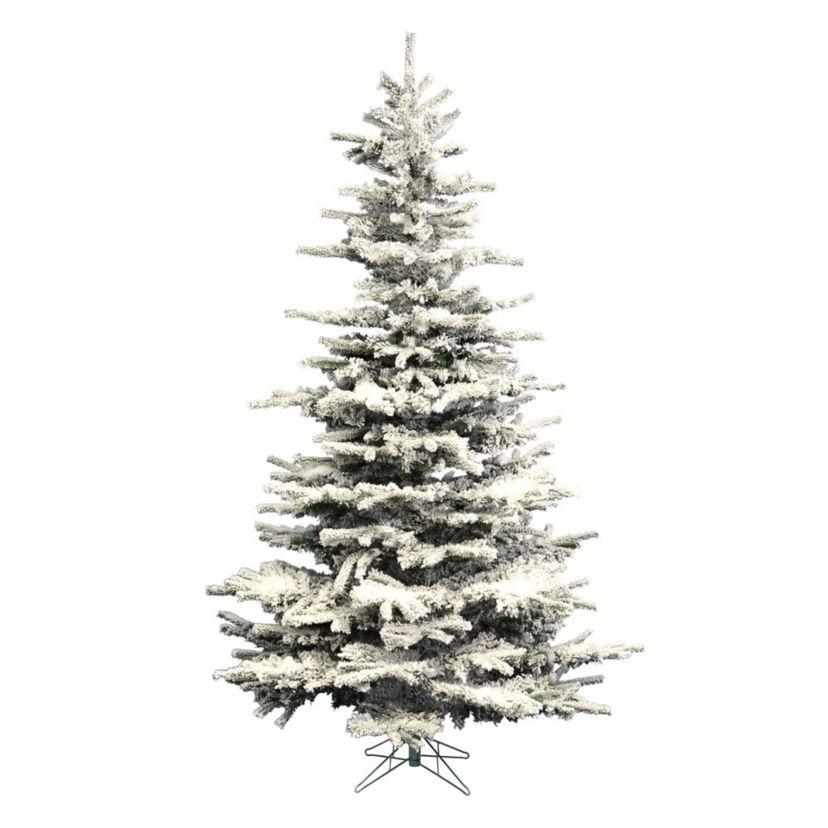 Vickerman 7.5 Flocked Sierra Fir Artificial Christmas Tree with Pure White Single Mold LED lights