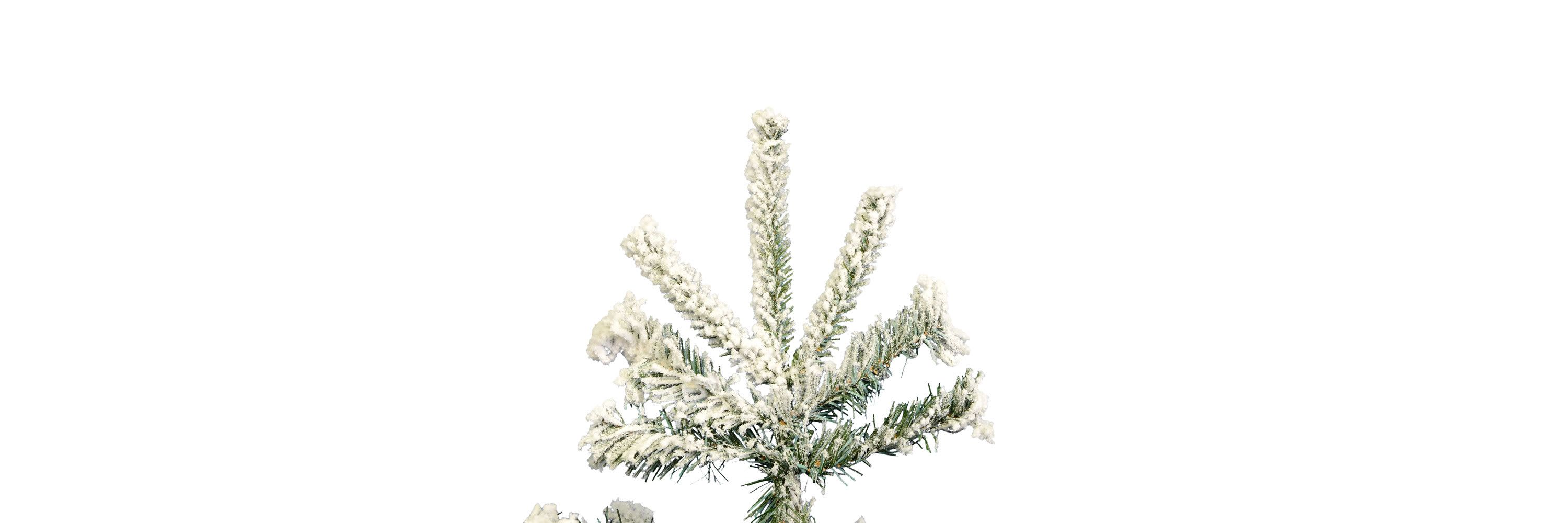 Vickerman 7.5 Flocked Sierra Fir Artificial Christmas Tree with Pure White Single Mold LED lights