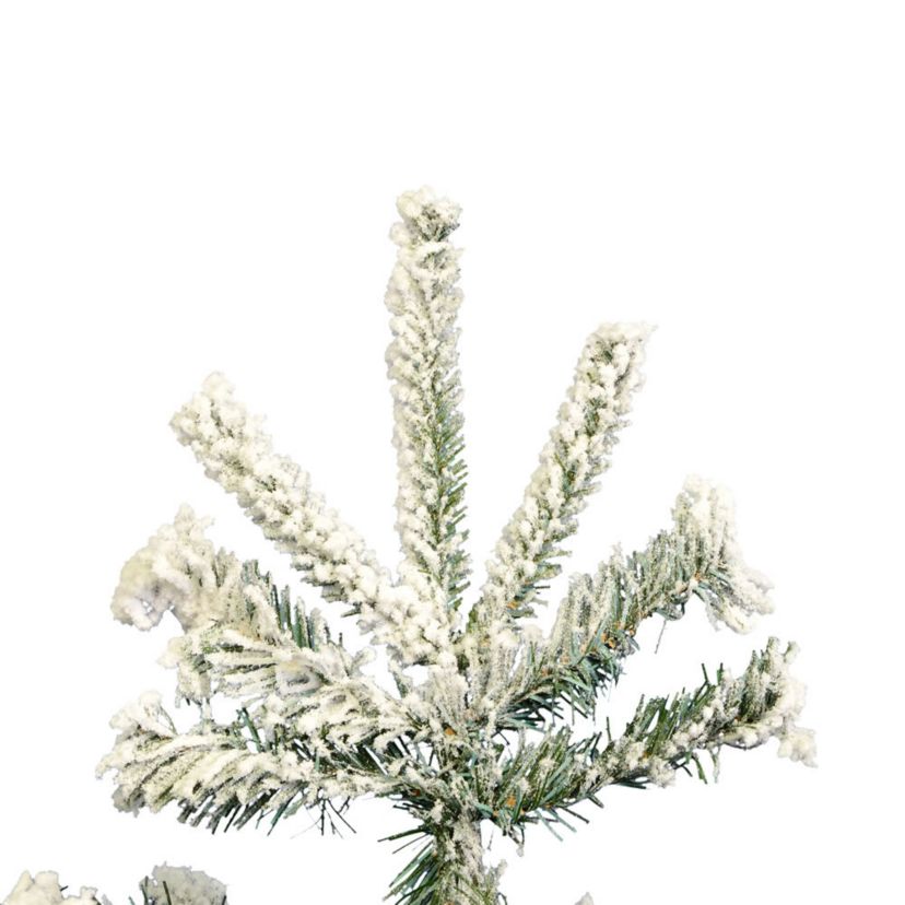 Vickerman 7.5 Flocked Sierra Fir Artificial Christmas Tree with Pure White Single Mold LED lights