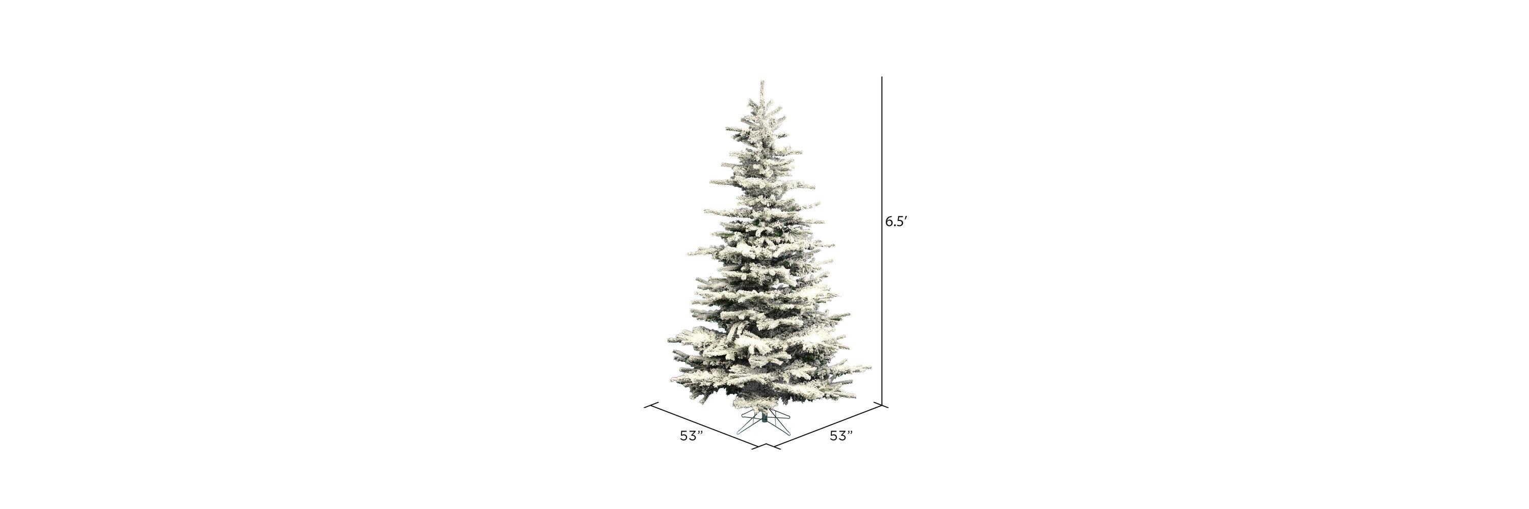 Vickerman 7.5 Flocked Sierra Fir Artificial Christmas Tree with Pure White Single Mold LED lights