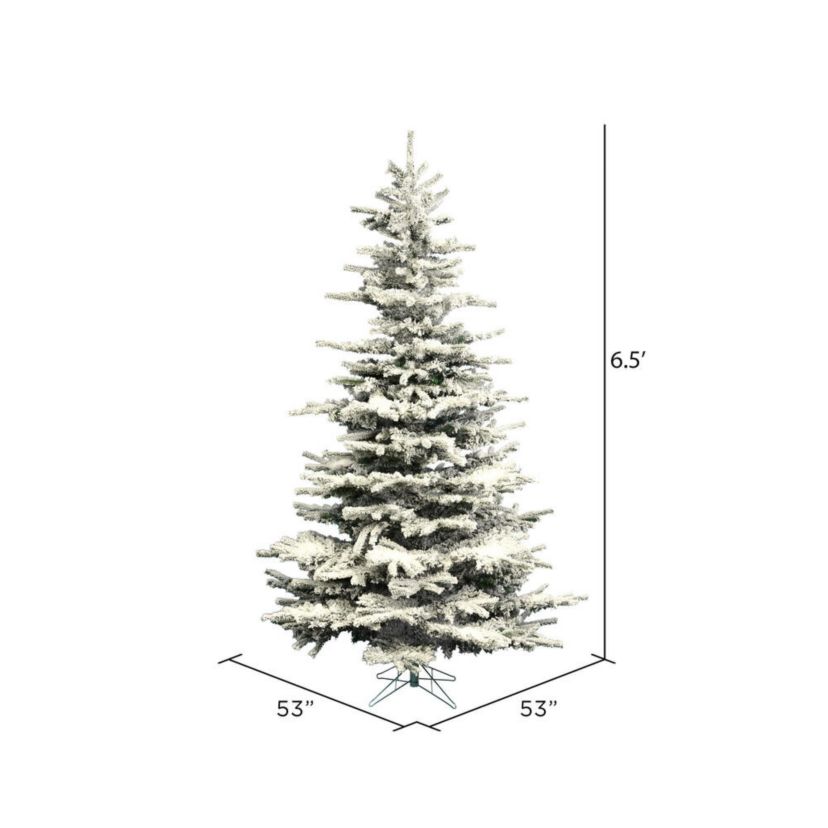 Vickerman 7.5 Flocked Sierra Fir Artificial Christmas Tree with Pure White Single Mold LED lights