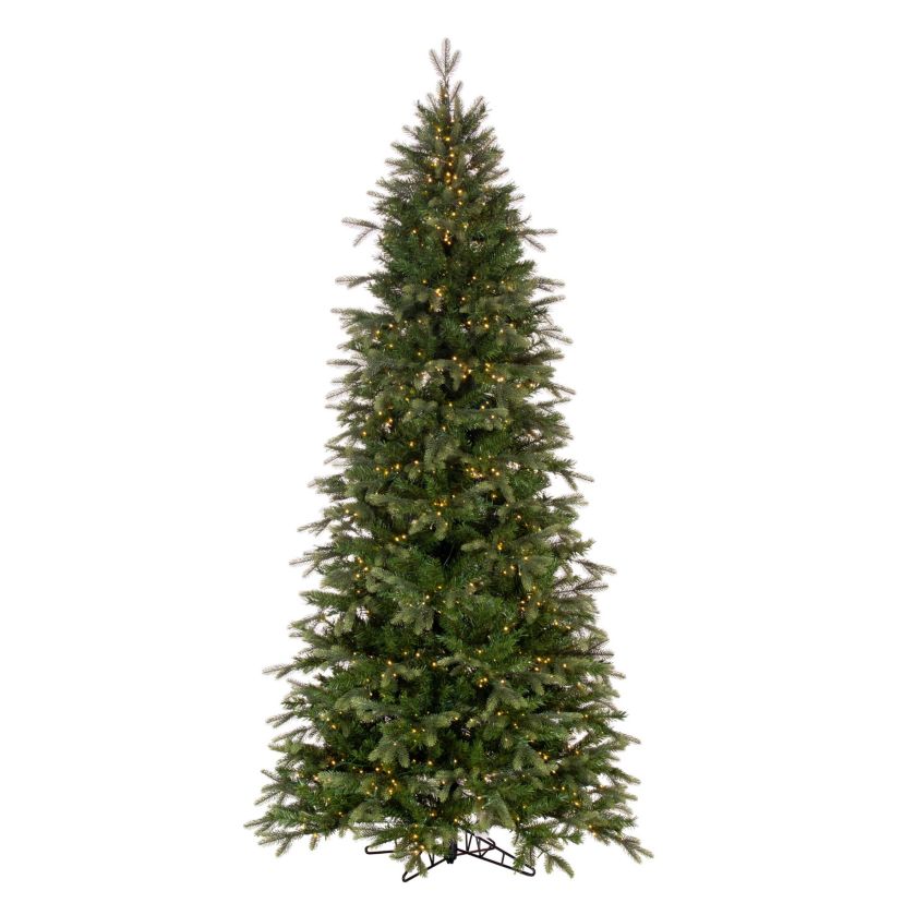 Vickerman 7.5 x 44" Douglas Fir Artificial Slim Christmas Tree with Warm White LED Lights.