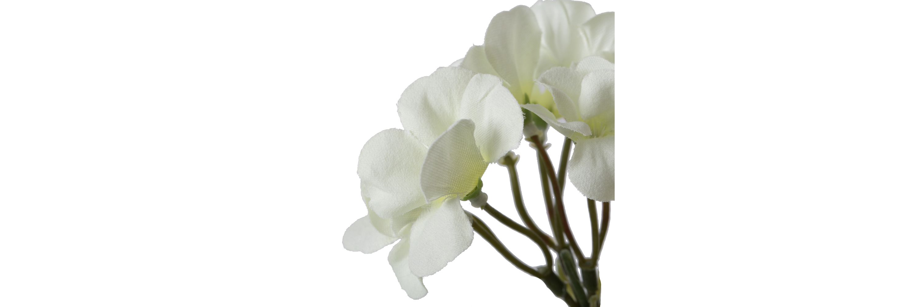 Vickerman Artificial 20" White Geranium Bush, 4 per Pack.