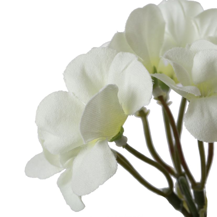 Vickerman Artificial 20" White Geranium Bush, 4 per Pack.