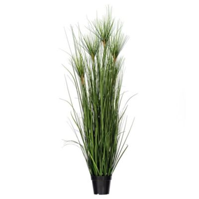 Vickerman 60" Artificial Potted Green Straight Grass and Cattails