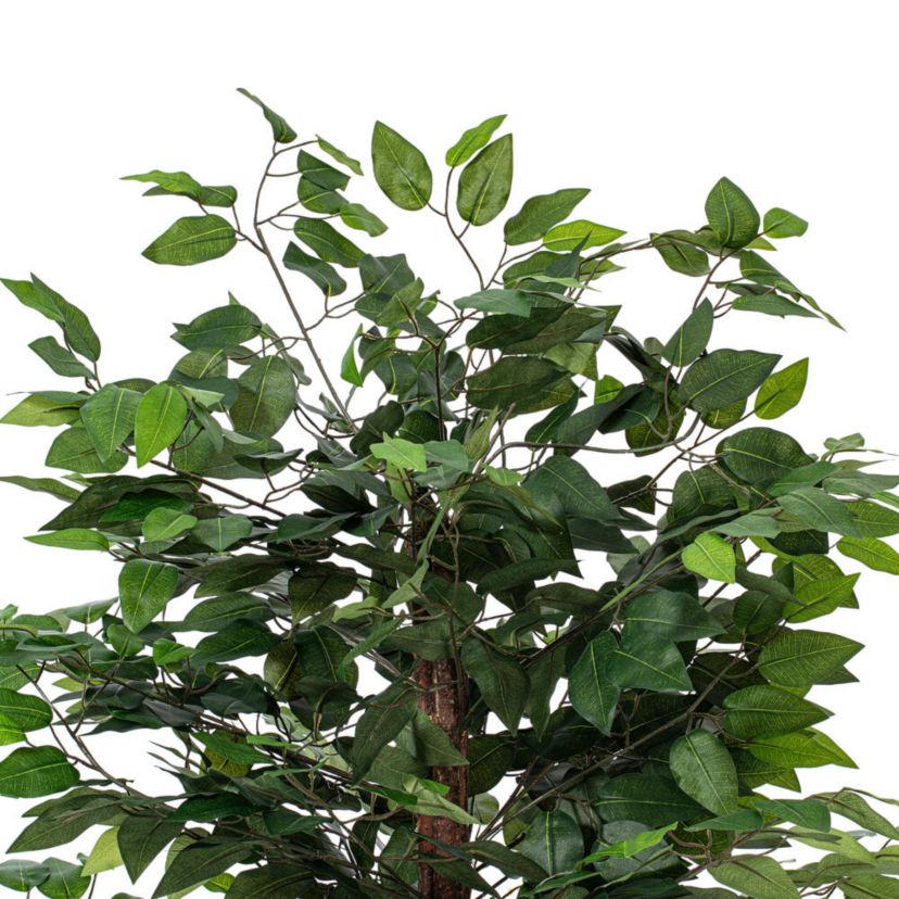 Vickerman 4 Artificial Ficus Bush, Round Gray Plastic Container.