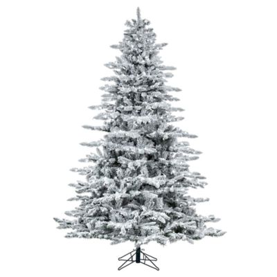 Vickerman 7.5' Flocked Utica Fir Artificial Christmas Tree, Unlit, Green
