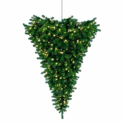 Vickerman 6' American Upside Down Artificial Christmas Tree, Warm White Dura-LitÂ® LED Lights, Green