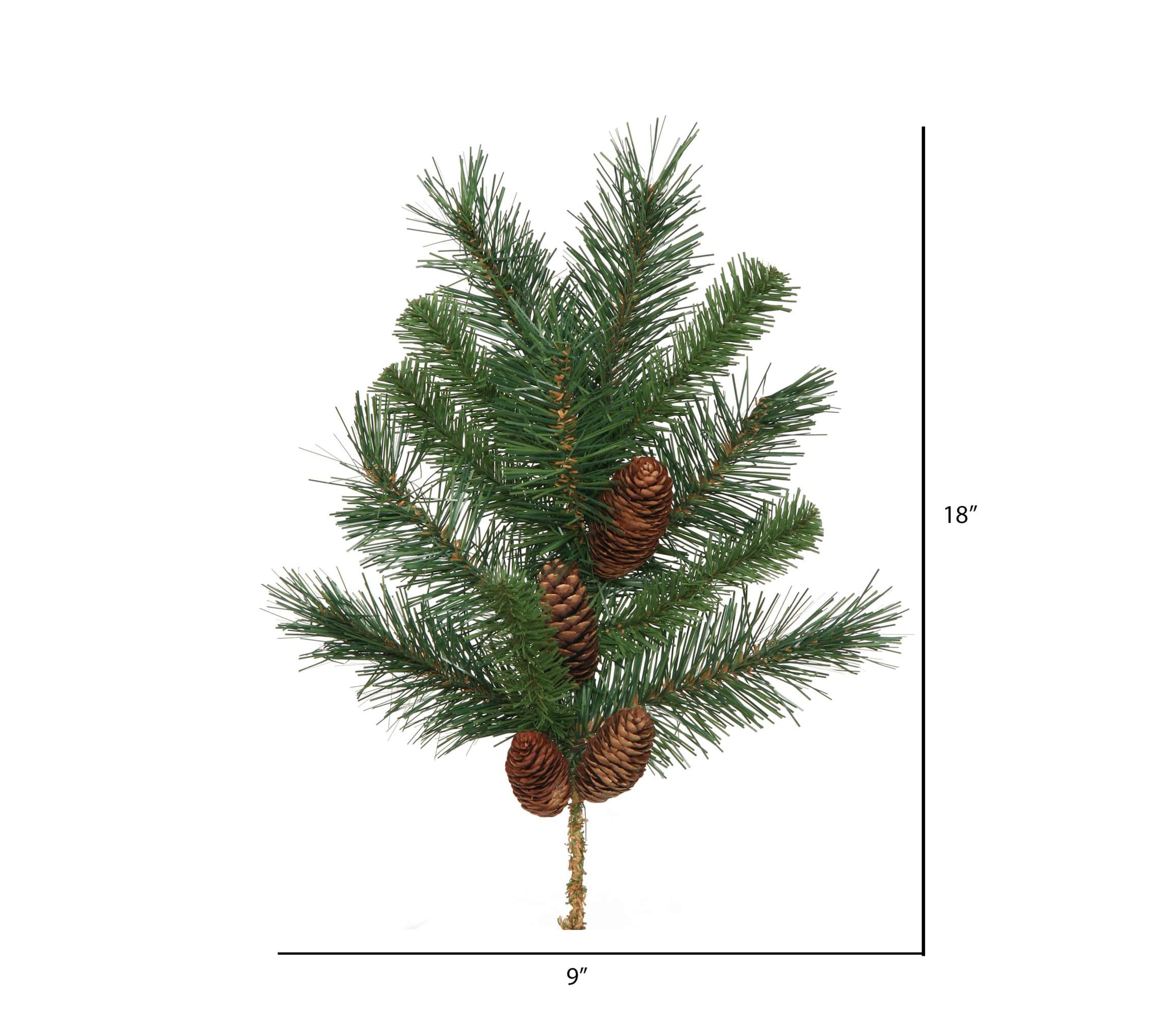 Vickerman 18" Cheyenne Pine Artificial Christmas Spray. Includes 6 sprays per pack.