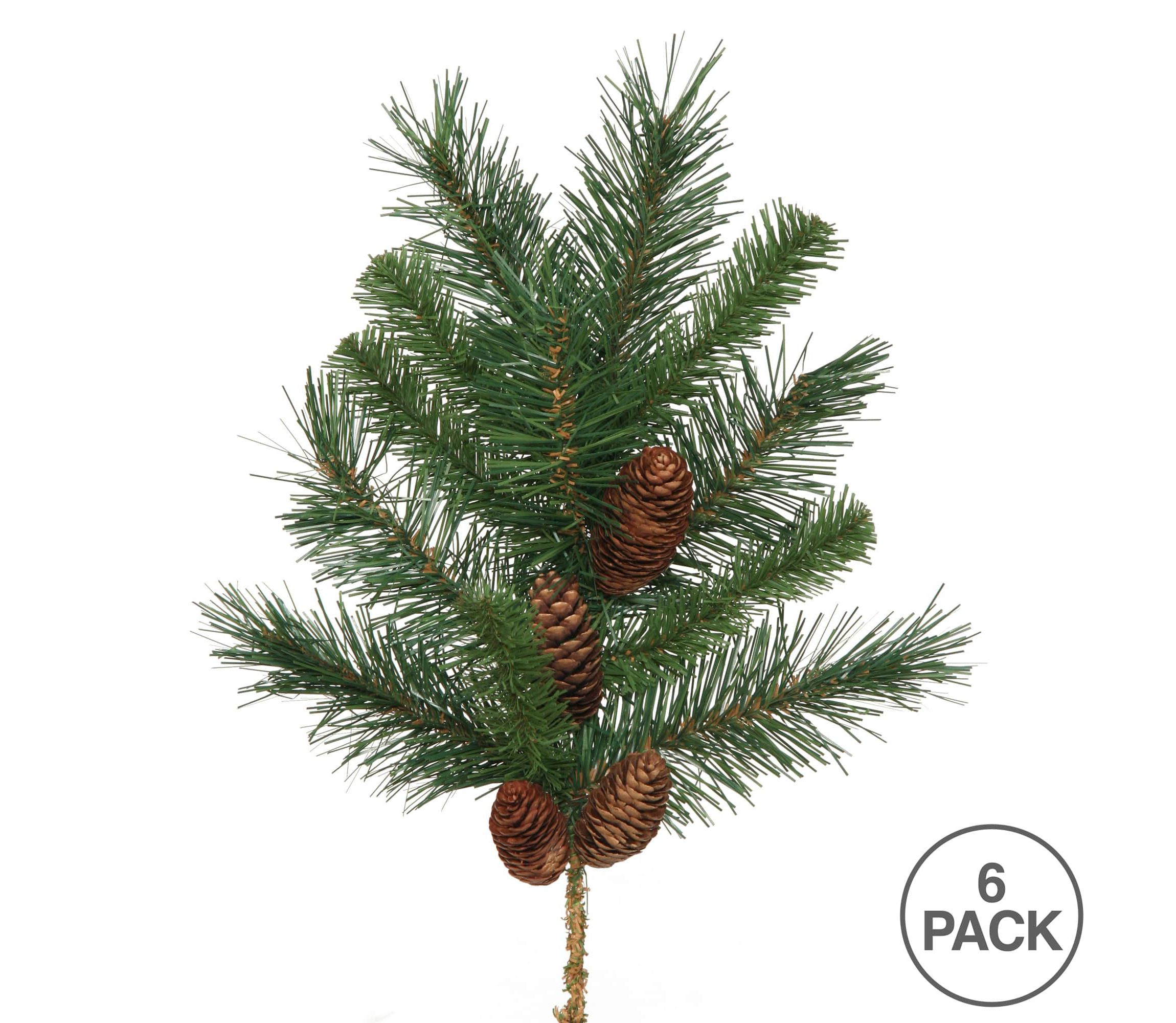 Vickerman 18" Cheyenne Pine Artificial Christmas Spray. Includes 6 sprays per pack.
