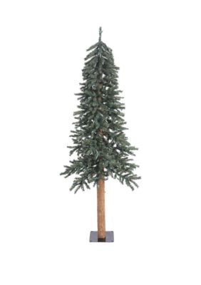 Vickerman 6' Natural Bark Alpine Artificial Christmas Tree Unlit, Green, 6 Foot