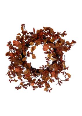 Vickerman Artificial Fall Leaves and Berries Wreath