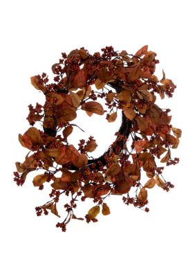 Artificial Fall Leaves and Berries Wreath