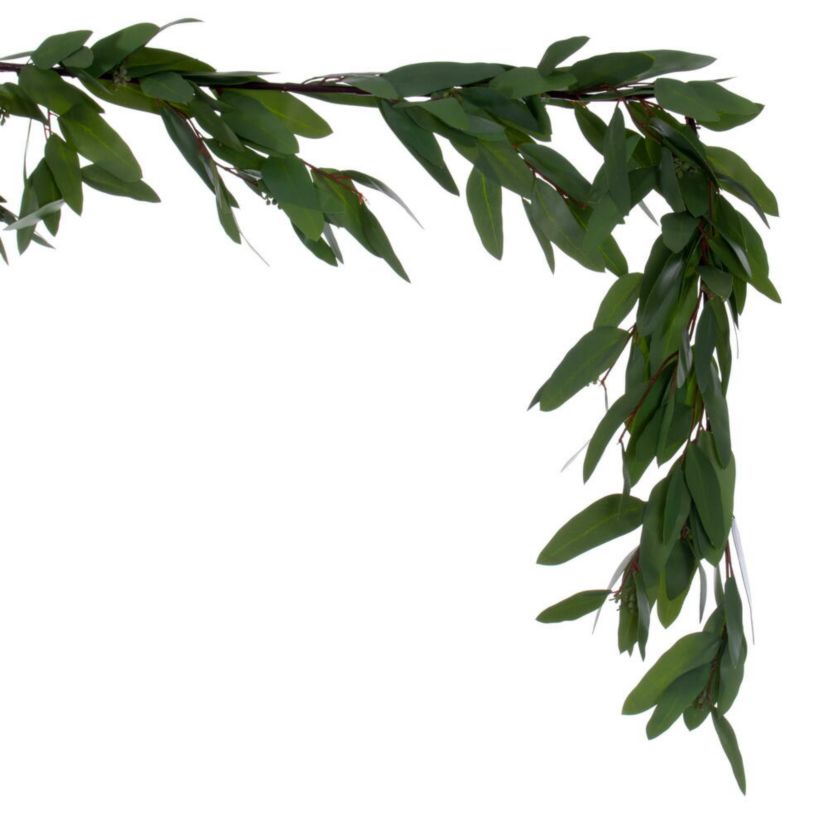 Vickerman 60" Artificial Green Seeded Willow Eucalyptus Garland