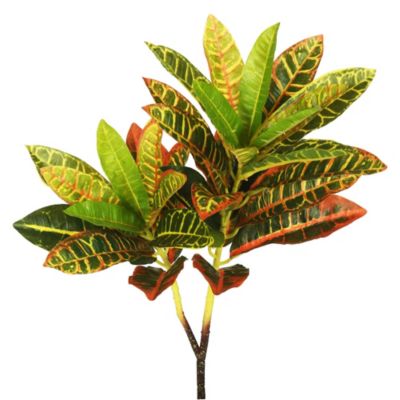 Vickerman 23" Real Touch Artificial Croton Spray. Includes 3 sprays per pack, Green