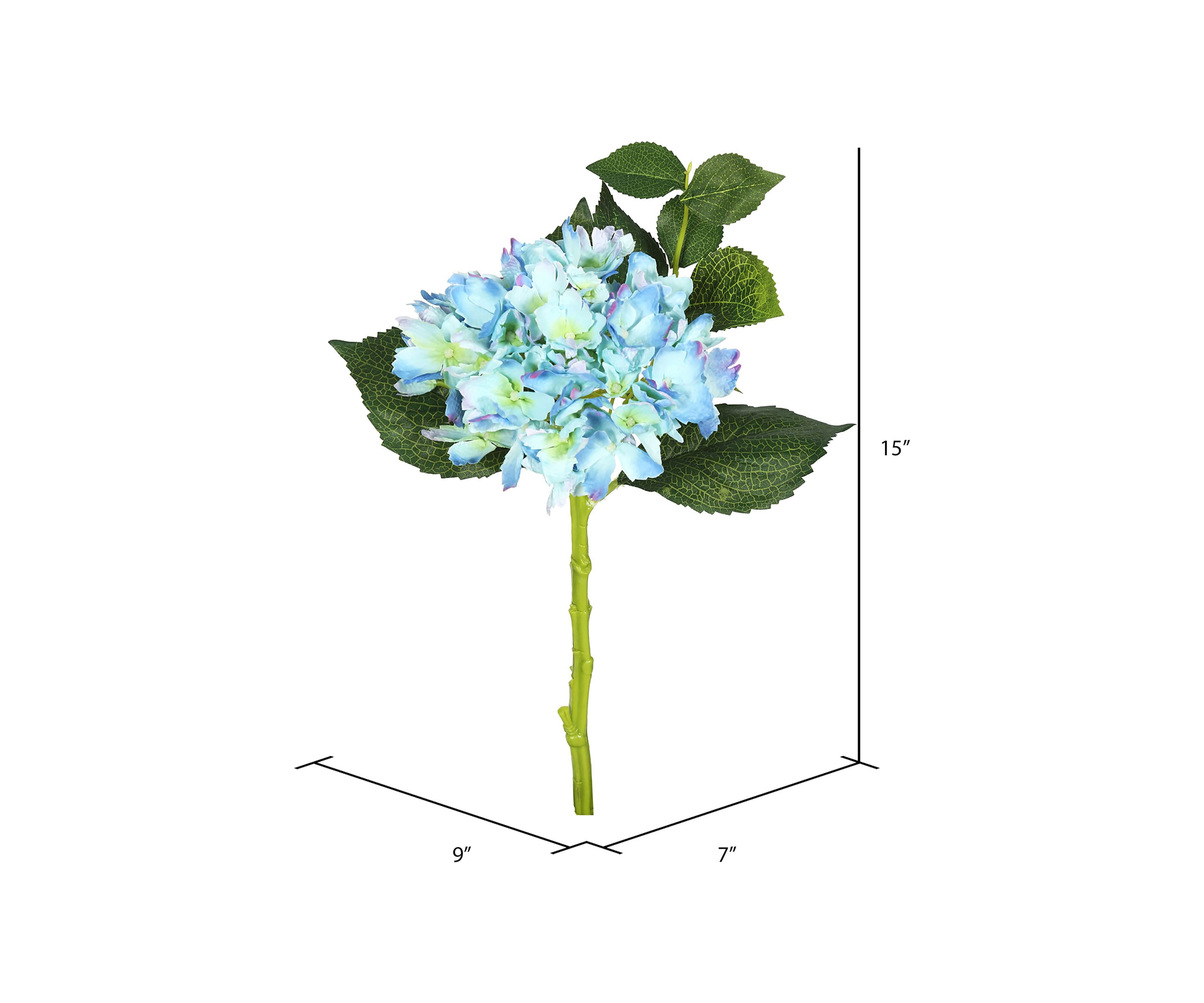 Short Stem Blue Hydrangea - Set of 3