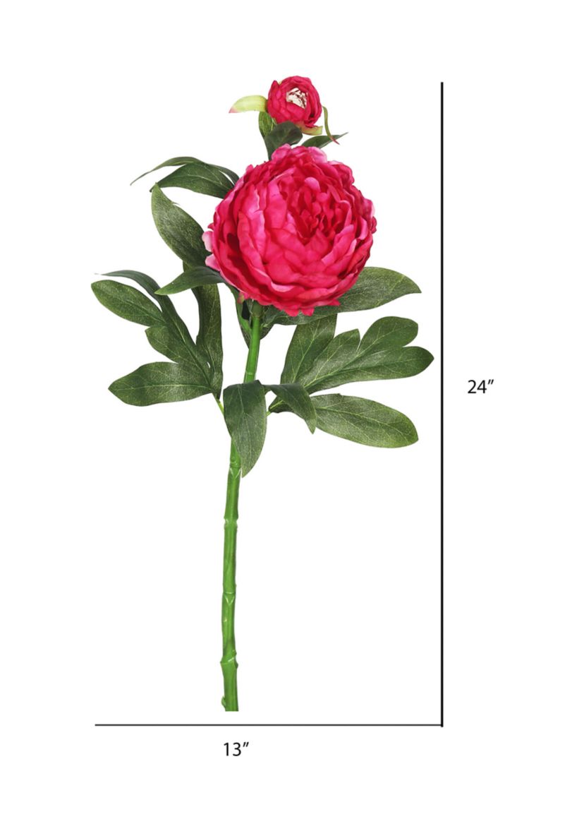 Hot Pink Peony Stem - Set of 3